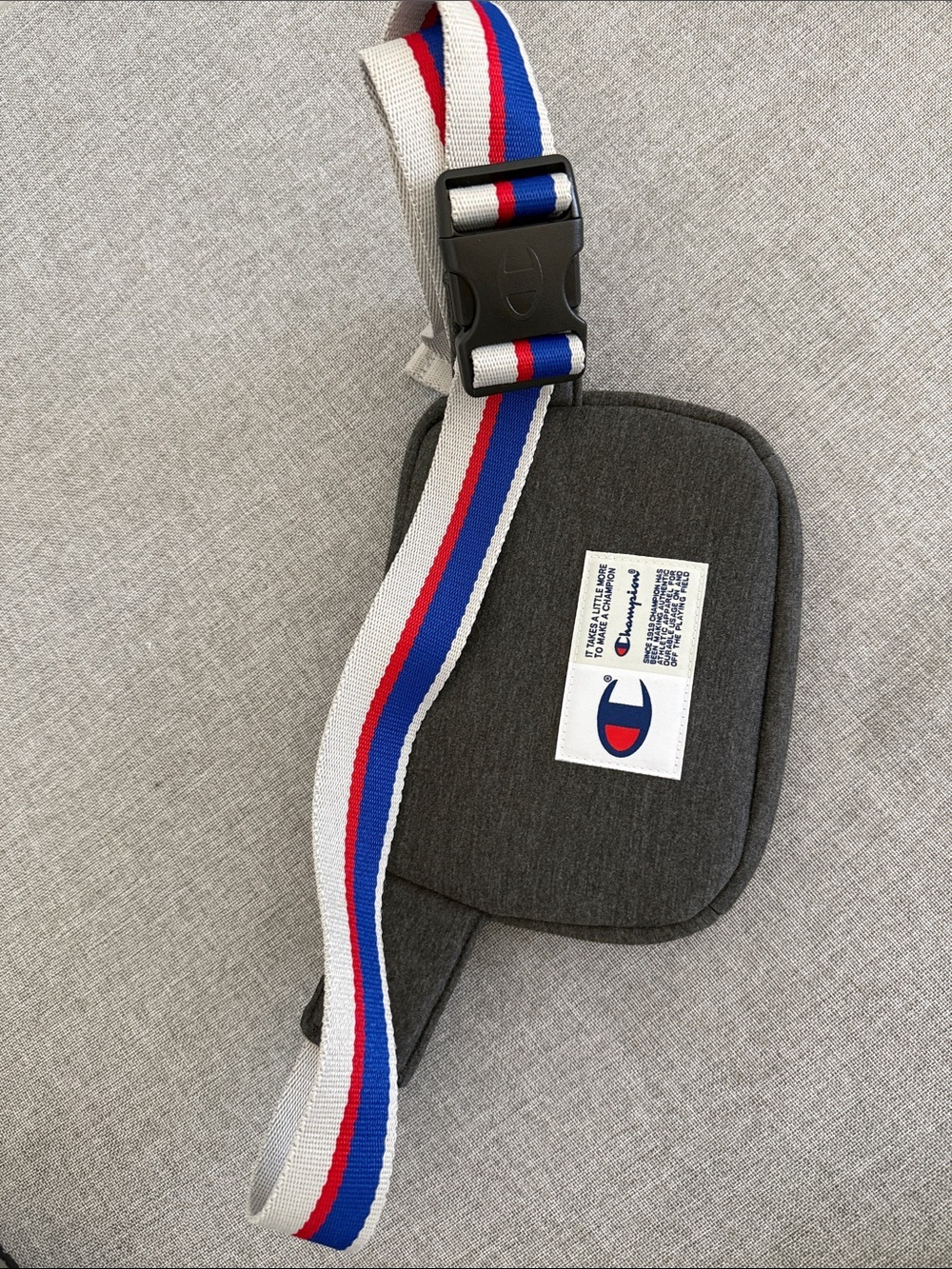 Champion Charcoal Gray Waist Bag with Tricolor Accent - Picture 3 of 6